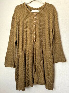 Free People Boho Beach Blossom Button-Up Textured T-Shirt Dress